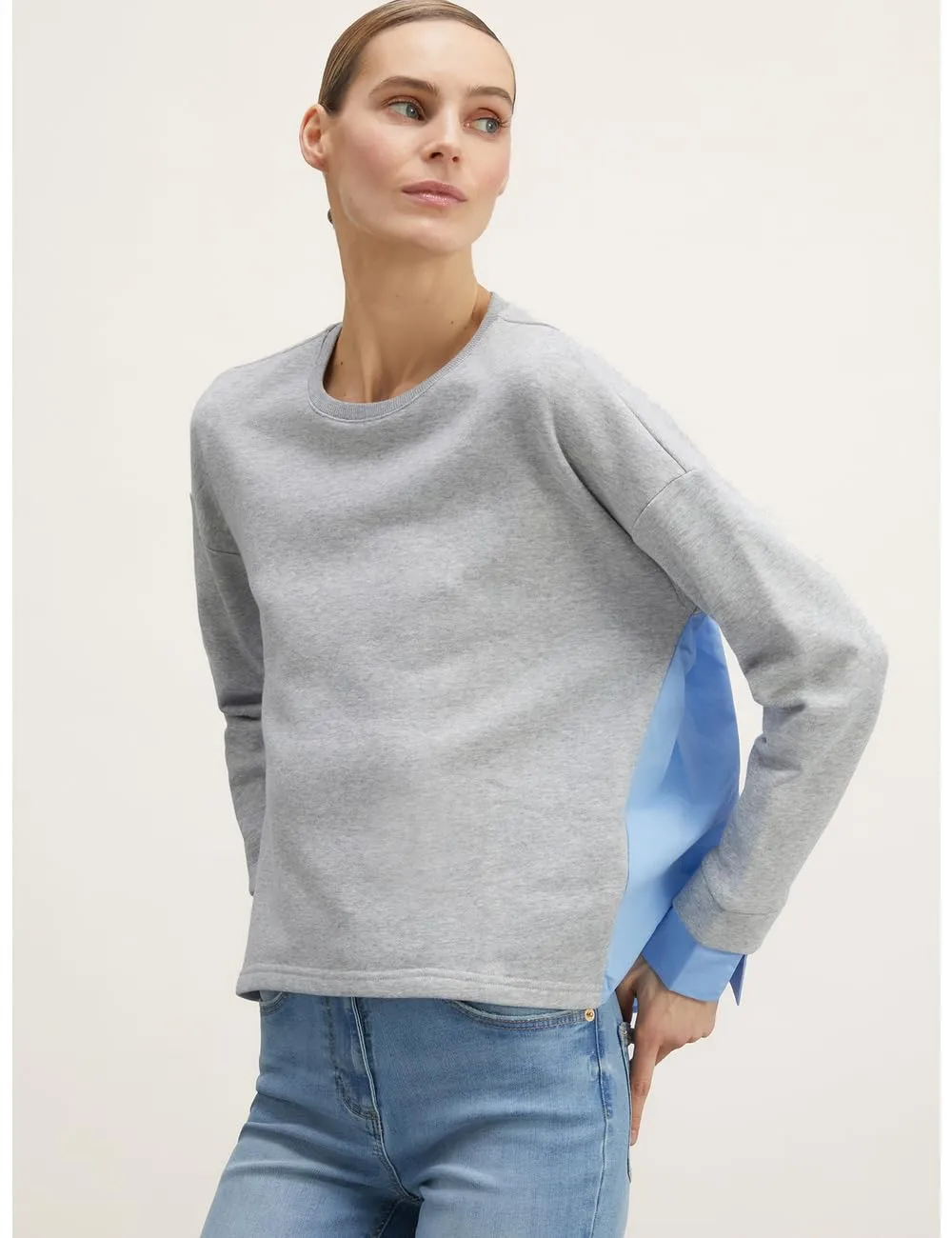 Motivi Sweatshirt kombiniert Popeline Baumwolle