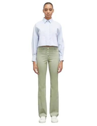 Motivi Flare-Hose Stretch-Baumwolle Fransensaum hohe Taille