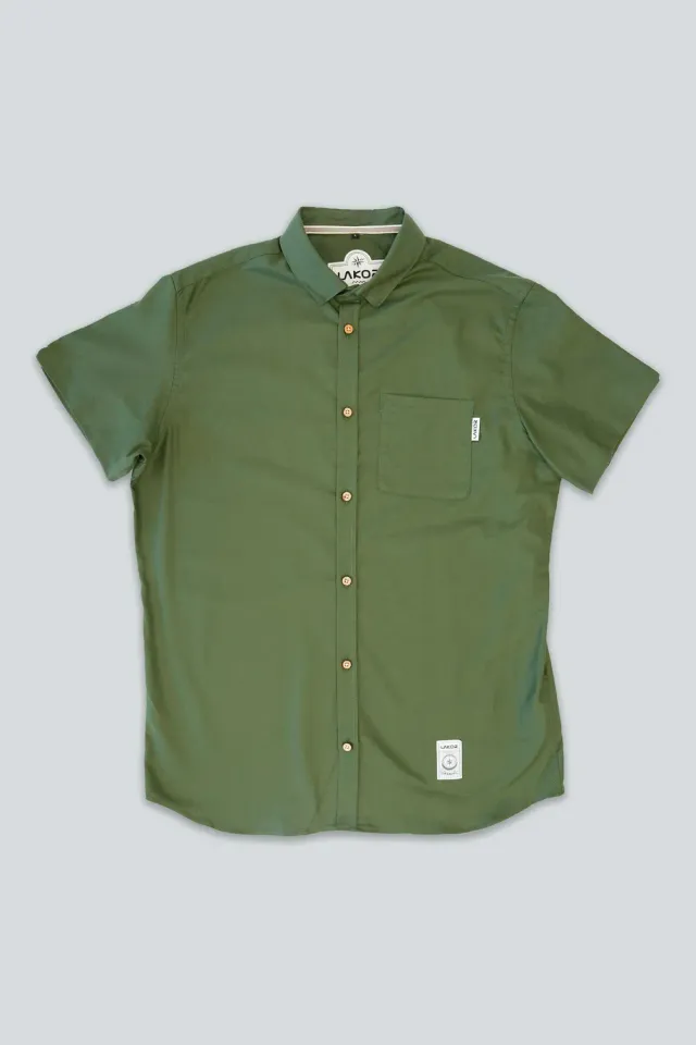 LAKOR Oxford Kurzarm Hemd Cypress Bio-Baumwolle