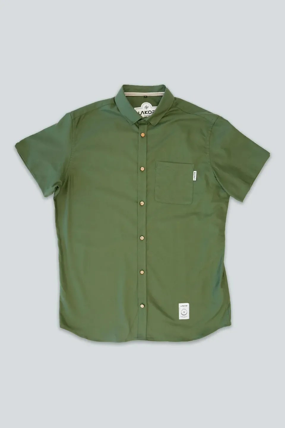 LAKOR Oxford Kurzarm Hemd Cypress Bio-Baumwolle
