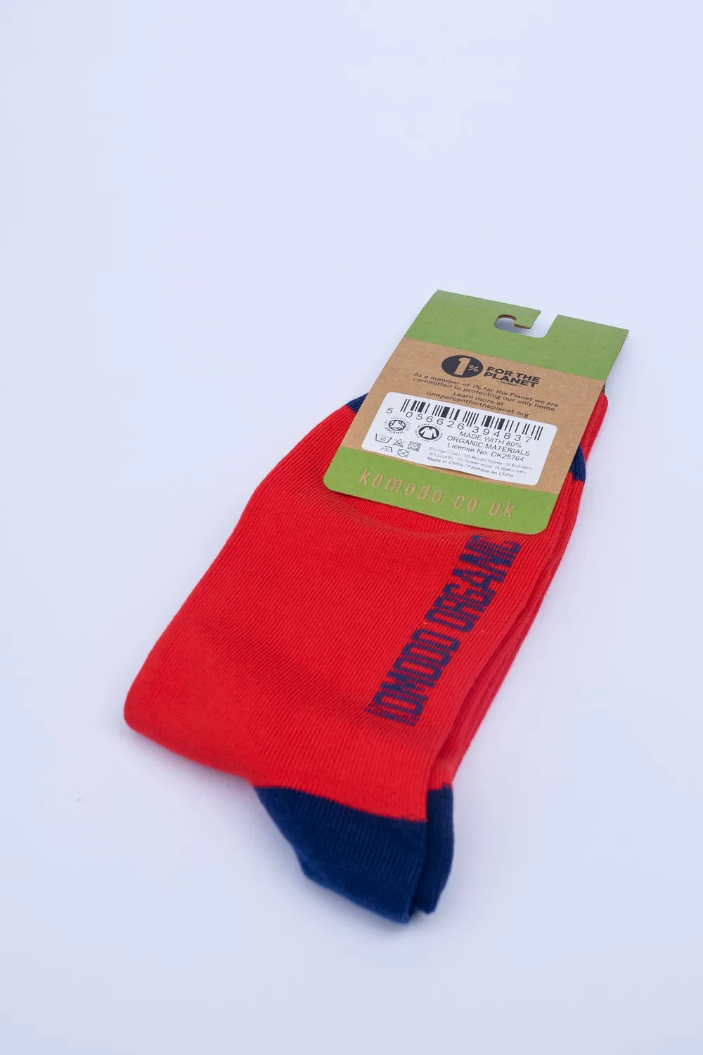 Komodo Punchy Socken Rot Bio-Baumwolle