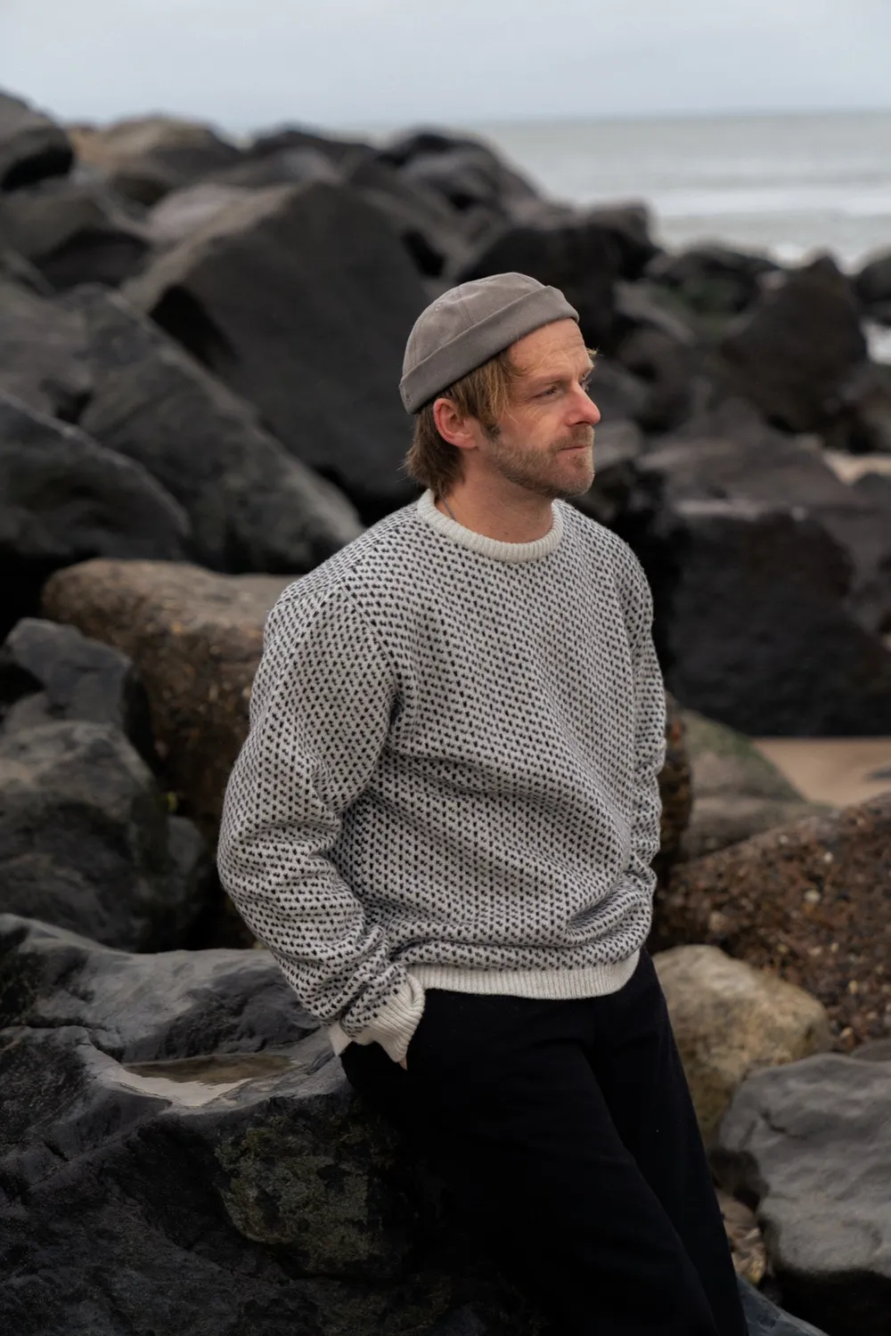 LAKOR Jysk Knit Strickpullover Off White Lammwolle