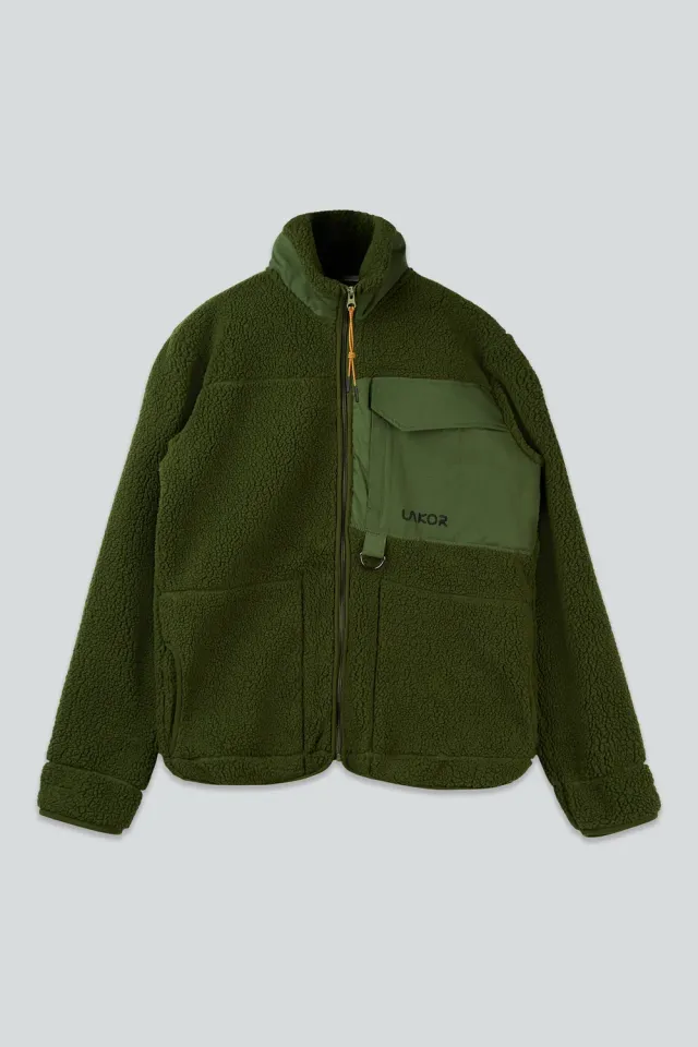 LAKOR Bear Sherpa Jacke Rifle Green Fleece