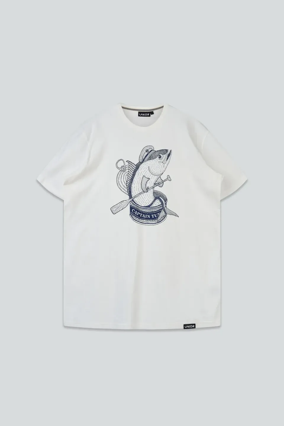 LAKOR Captain Tuna T-Shirt Star White Bio-Baumwolle
