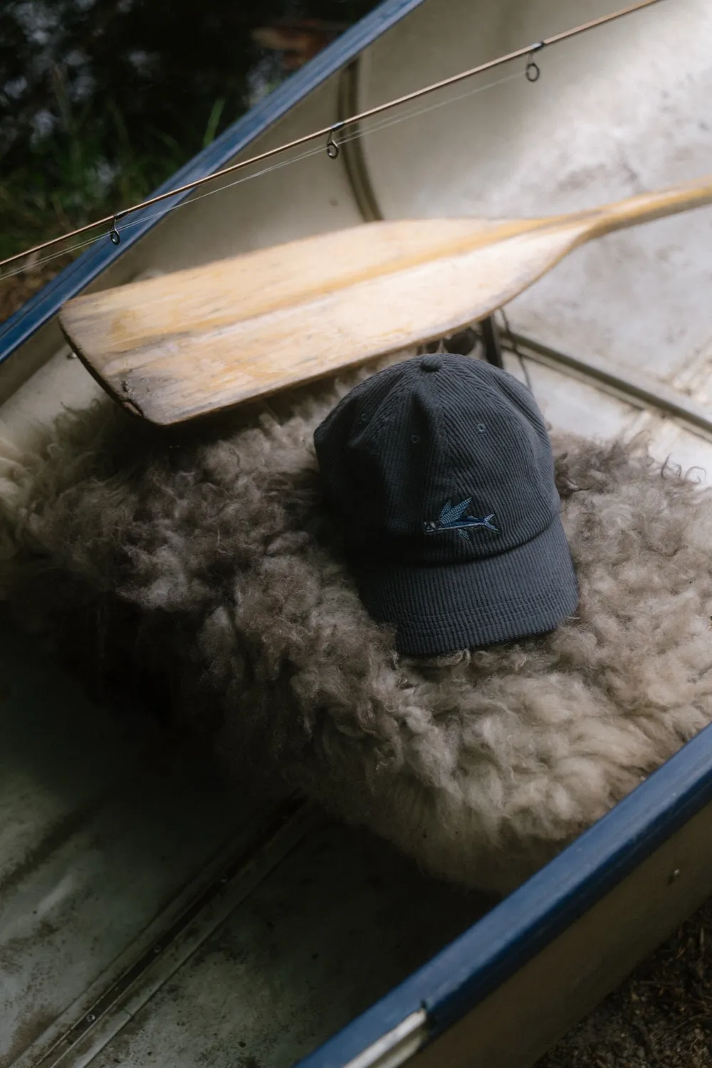 LAKOR Fly Fish Cord Cap Denim Blue recycelt