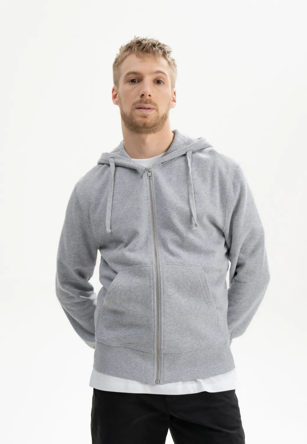MELA DEVADAS Hoodiejacke Reißverschluss Bio schwarz