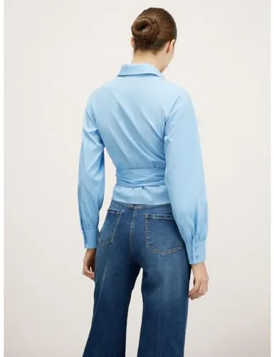 Motivi Spring Summer 24 Cropped-Hemdbluse Schärpengürtel