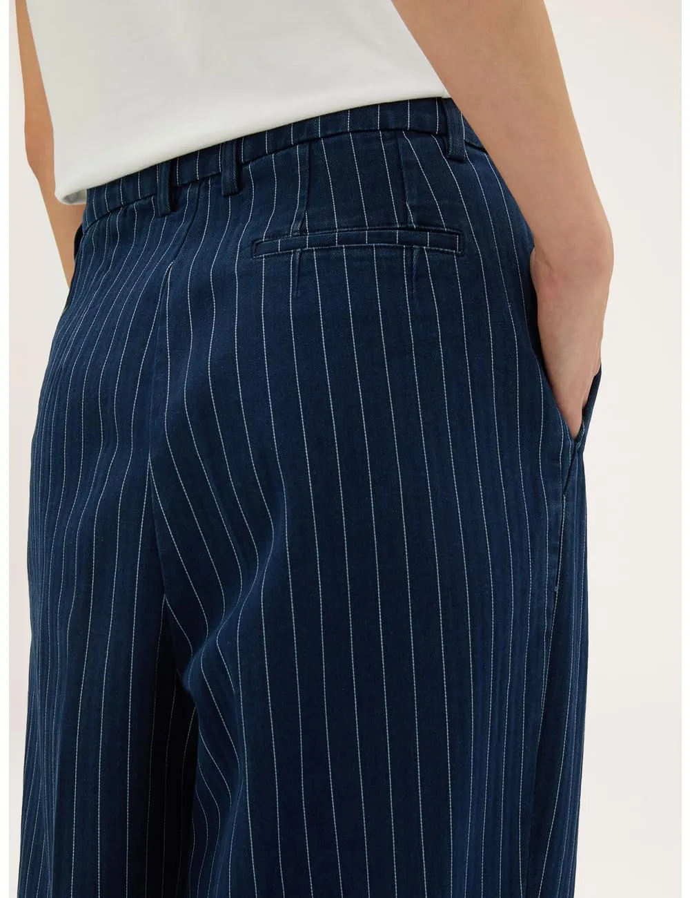 Motivi Palazzo Nadelstreifen-Denim Jeans weit gestreift