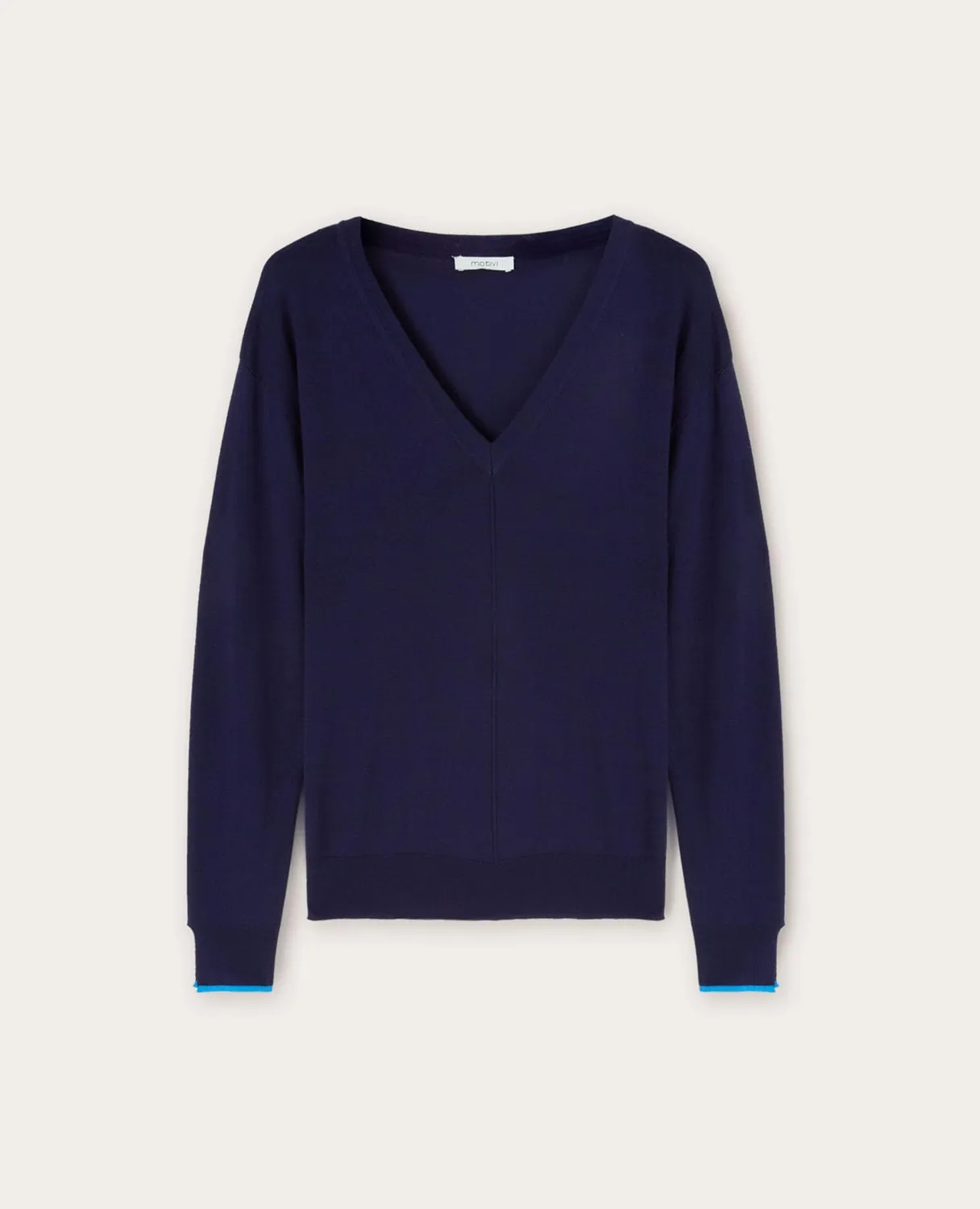 Motivi Spring Summer 24 Streifenpullover V-Ausschnitt Viskose