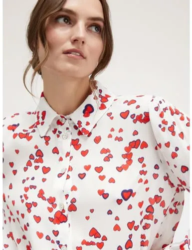Motivi Hemdbluse Krepp Herzdruck Viskose