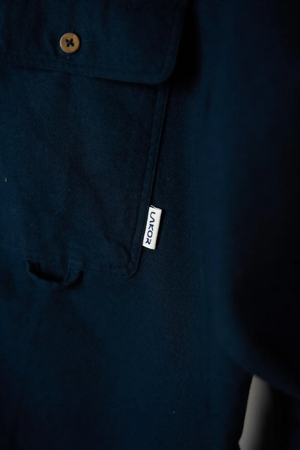 LAKOR Moleskin Hemd blueberry Bio-Baumwolle
