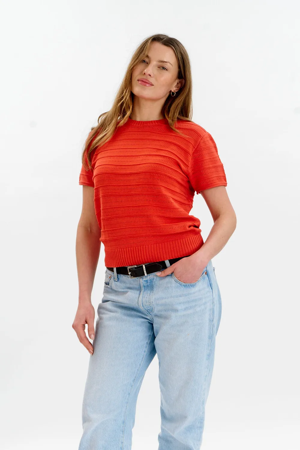 Komodo Posey Strick-Tee Rot Bio-Baumwolle