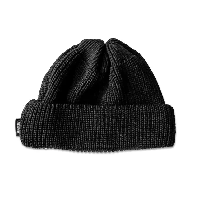 Langbrett Matrosen Beanie Bio-Merinowolle schwarz warm