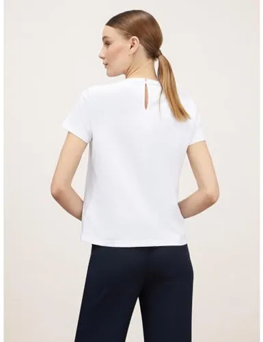 Motivi T-Shirt Spring Summer 24 Steinchen-Ausschnitt Baumwolle