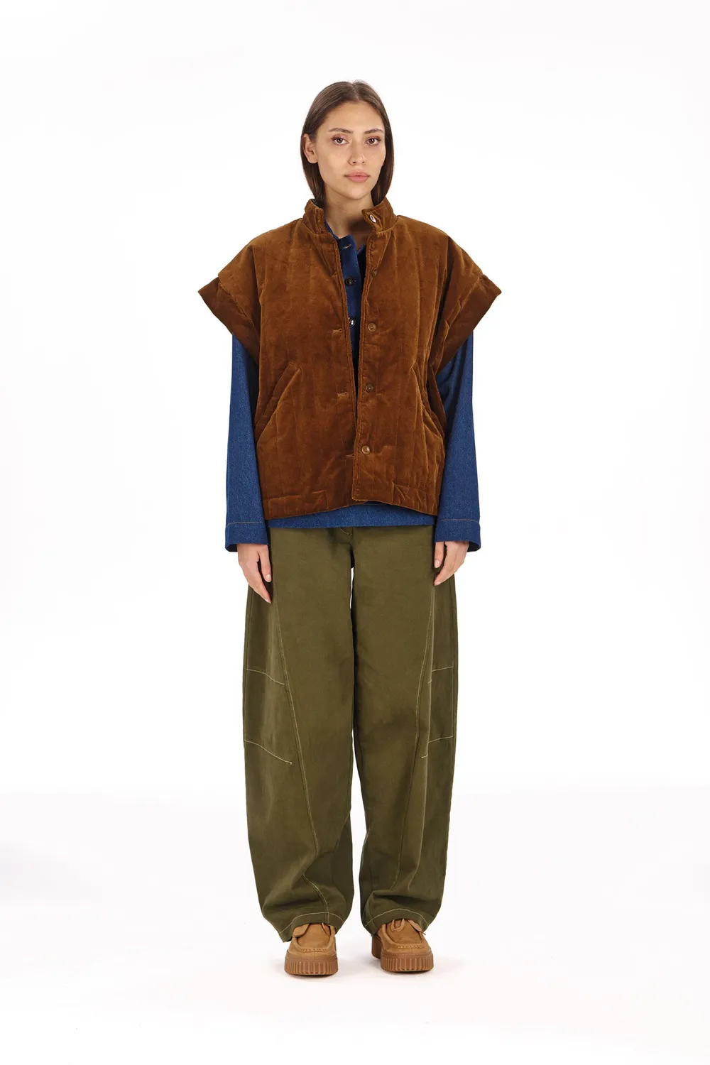 Komodo Daze Weste Chestnut Cord Bio-Baumwolle Damen