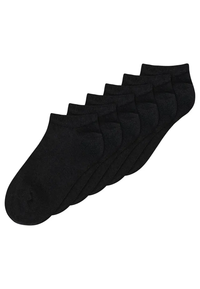 MELA Sneaker Socken 6er-Pack schwarz Bio-Baumwolle