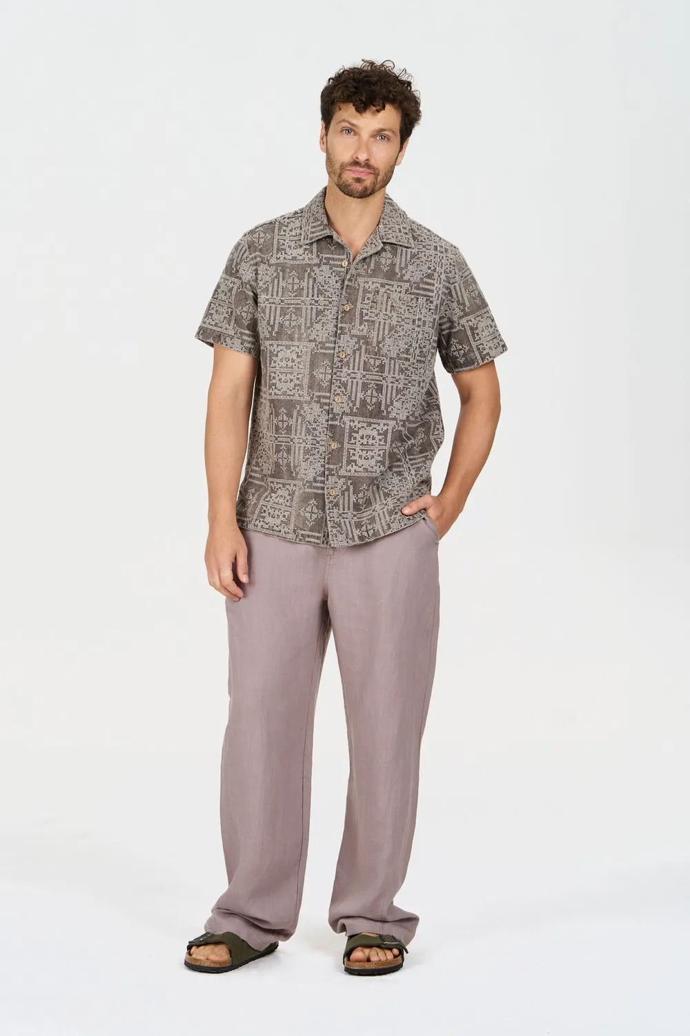 KOMODO SPINDRIFT Hemd Mushroom Leinen