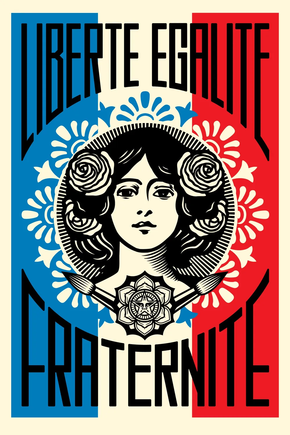Obey Liberté Egalité Fraternité Lithografie 91x61 signiert
