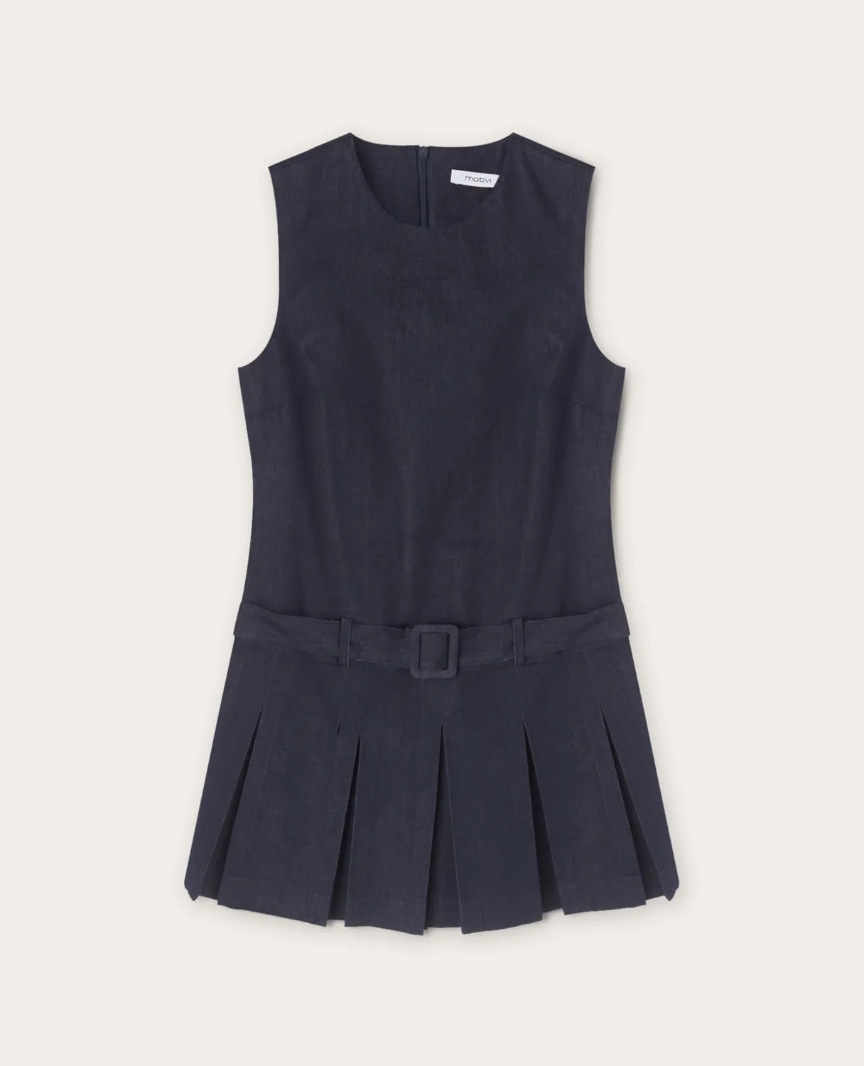 Motivi Mini-Kleid Denim Faltenrock trägerlos