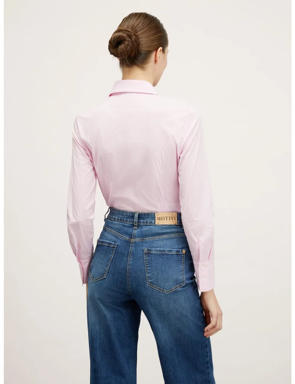 Motivi Hemdbluse gestreift Popeline verdeckte Knopfleiste