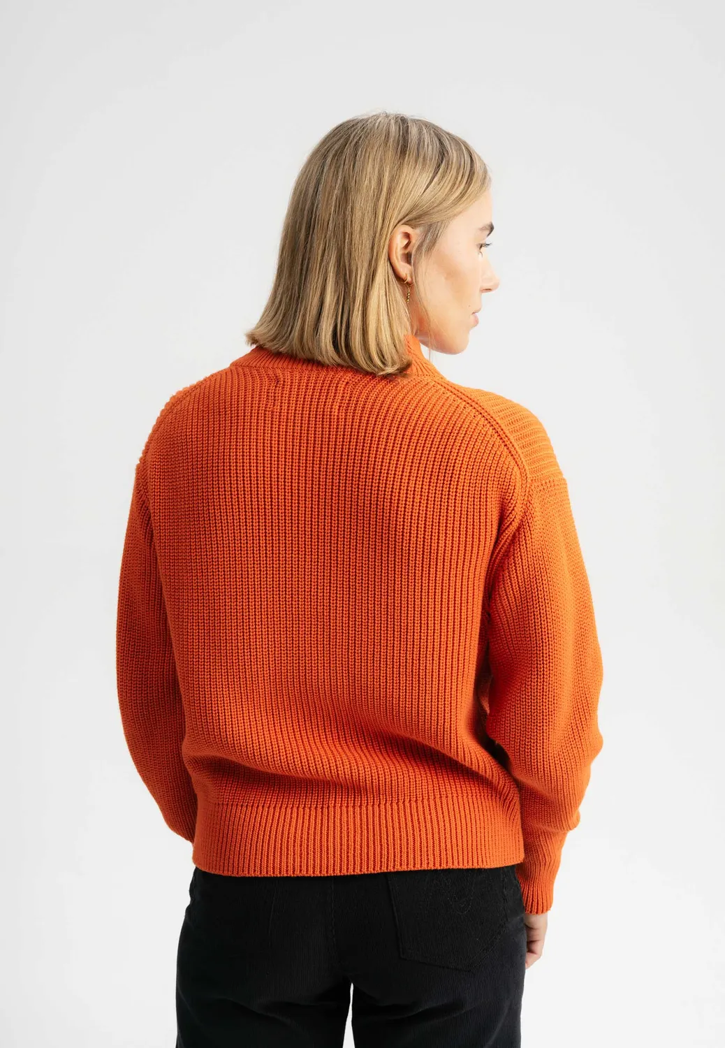 MELA KIMAYA Rippstrick Troyer navy M Baumwolle