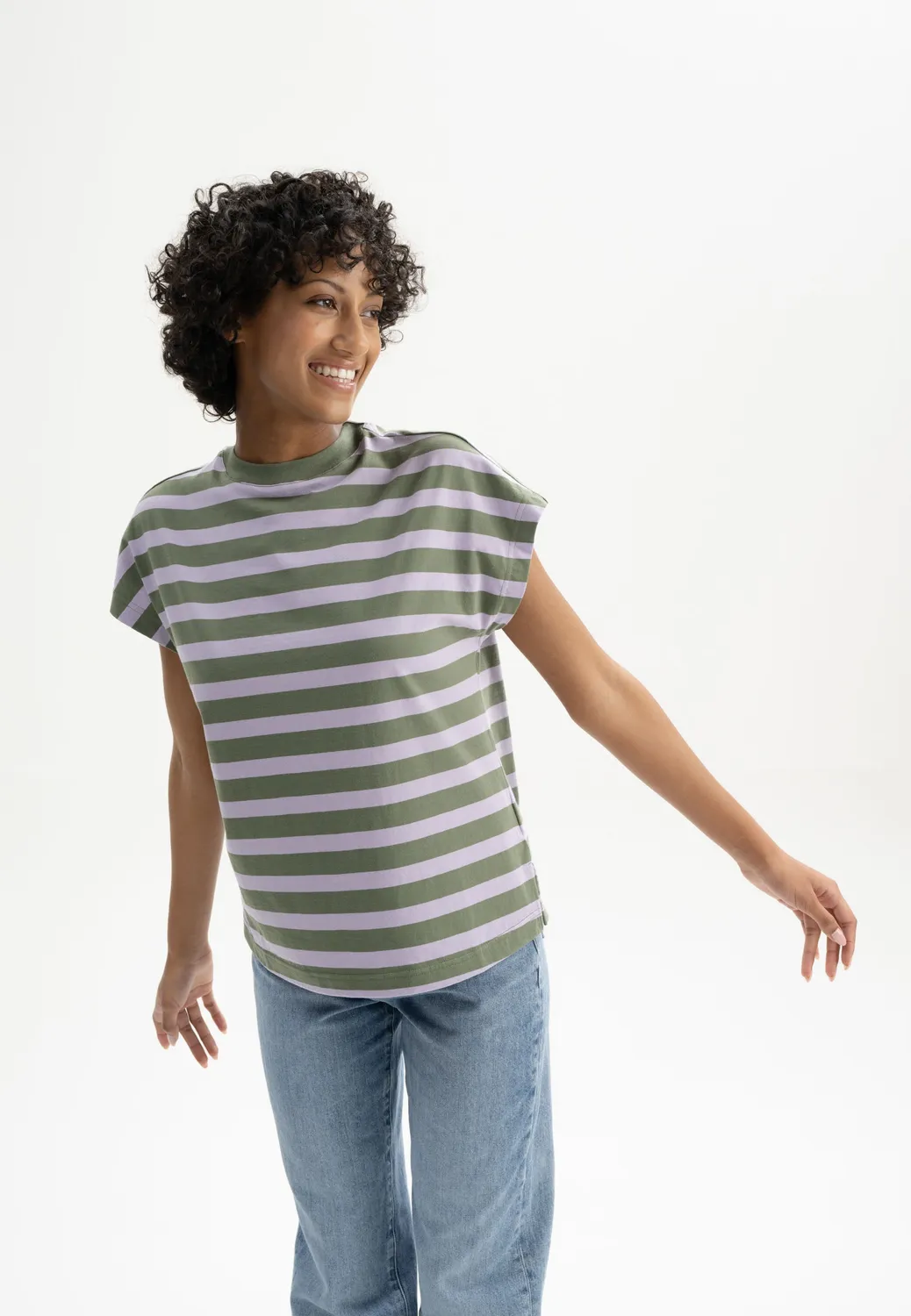 MELA MADHU Stripes T-Shirt marmeladen streifen aus Bio-Baumwolle