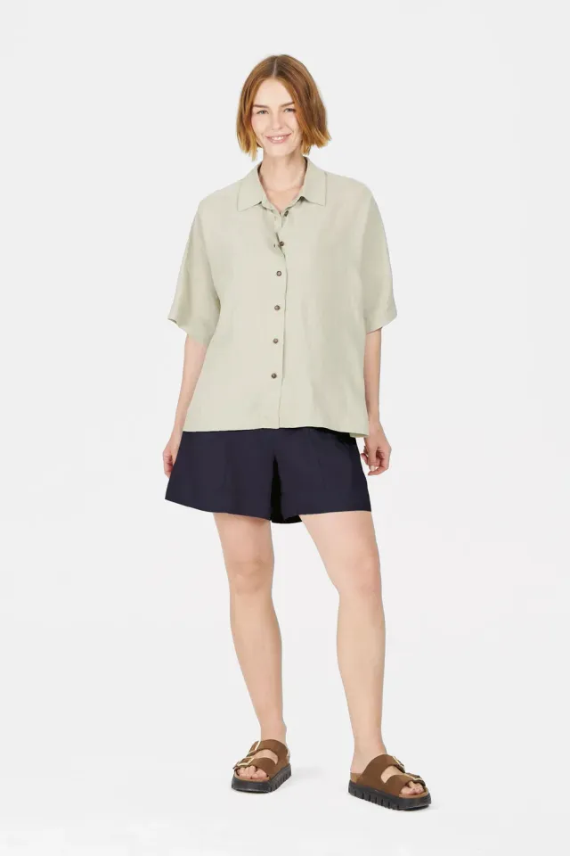 KOMODO KYGO Shorts Navy aus Tencel-Leinen