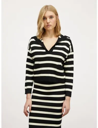 Motivi Jacquard-Pullover gestreift Pullover Viskose