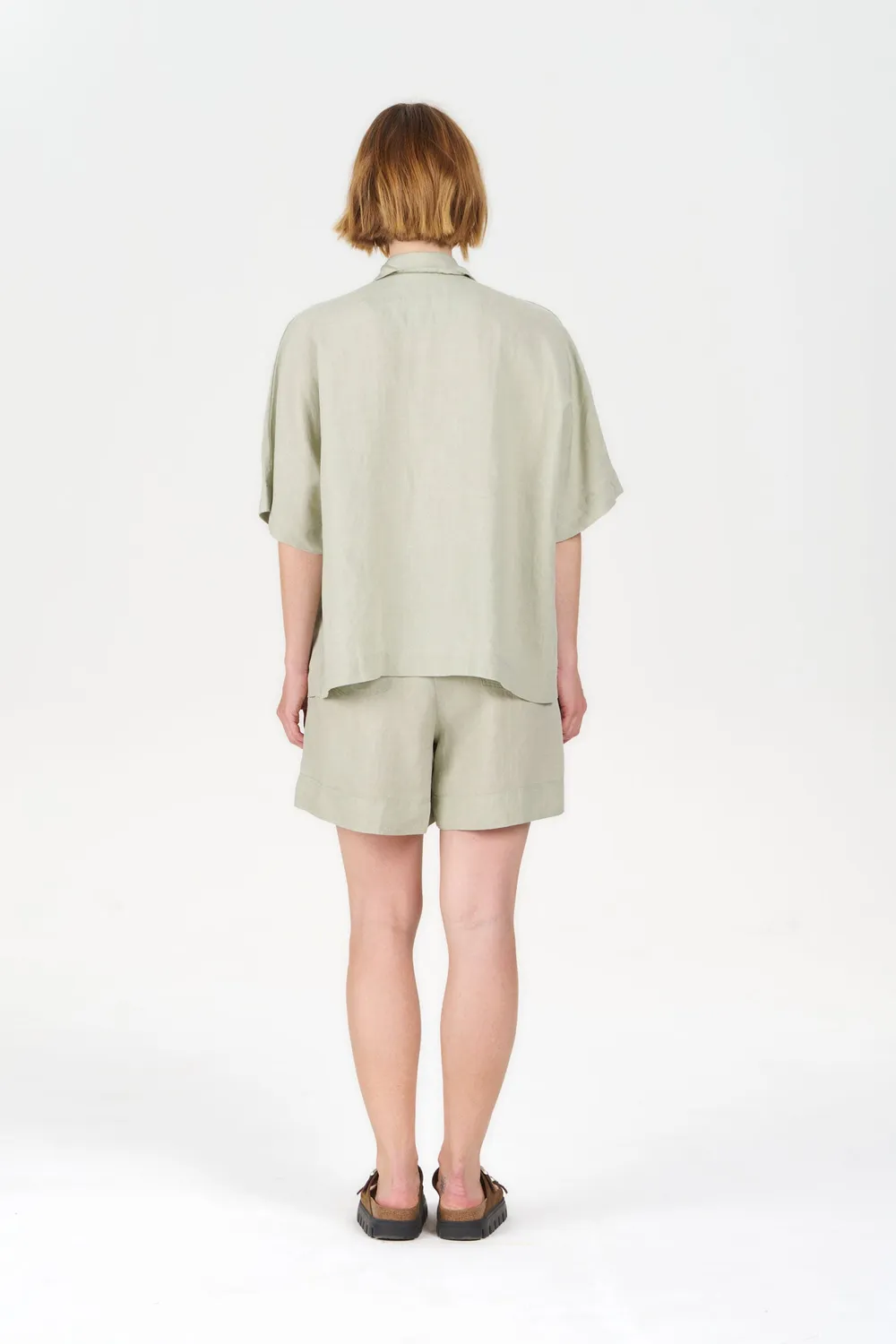 Komodo Kimono Hemd Soft Sage Tencel-Leinen