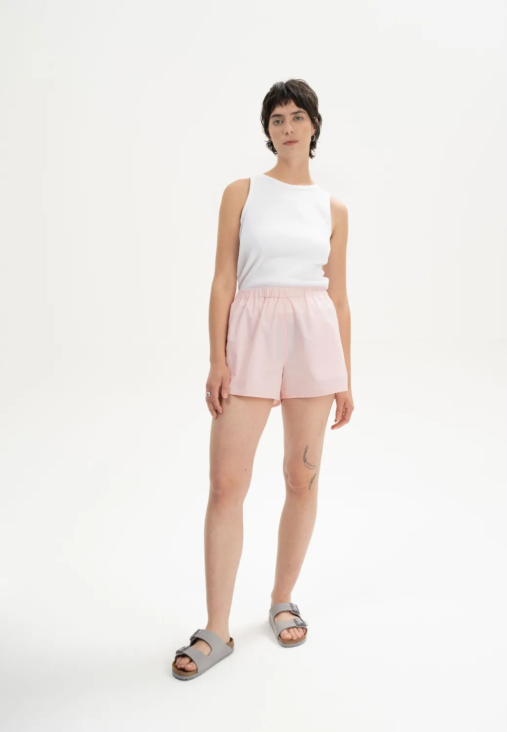 MELA Vanika Pyjama-Shorts cloudy blue Perkal Bio-Baumwolle