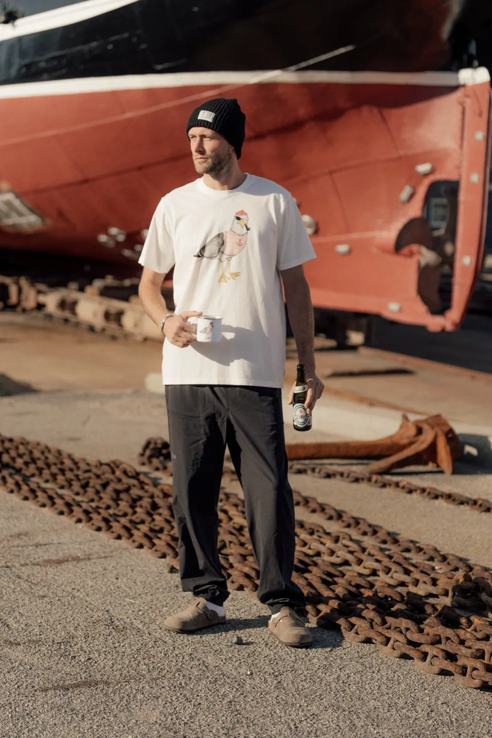 LAKOR Seaborn Seagull T-Shirt Rainy Day Bio-Baumwolle Möwe