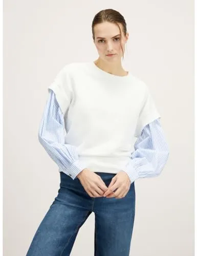 Motivi Kombi-Sweatshirt Hemdärmel Sweatshirt gestreift