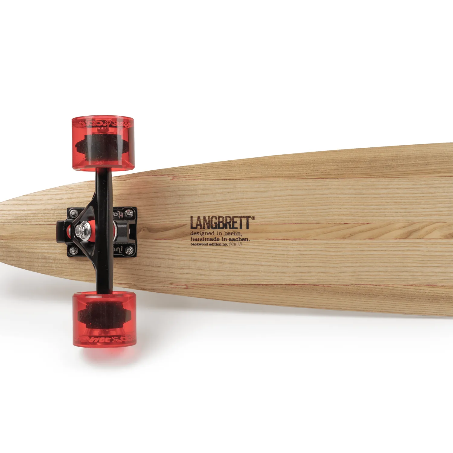 Langbrett LA Longboard 95 cm rot Holzdeck stabil