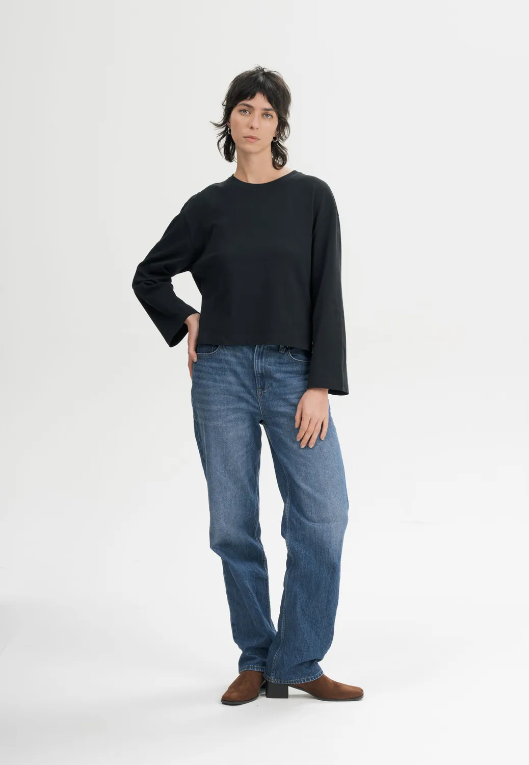 MELA SANGEETHA Langarmshirt navy birke gestreift