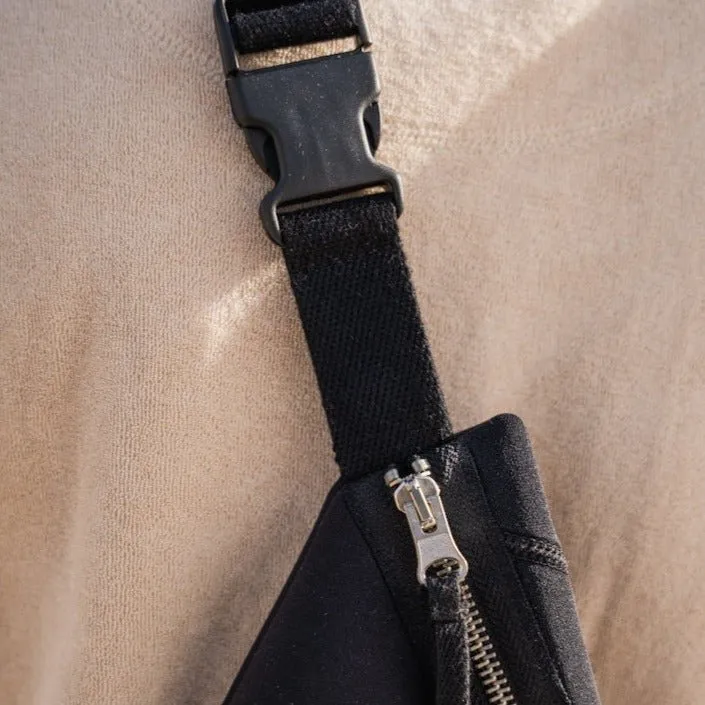 Langbrett Bauchtasche Wetsuit-Recycling schwarz Neopren