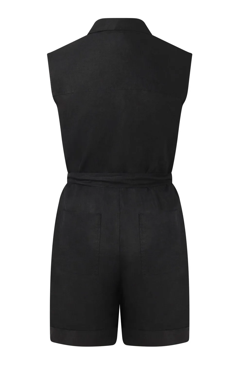 Komodo Sienna Playsuit Damen Schwarz Leinen
