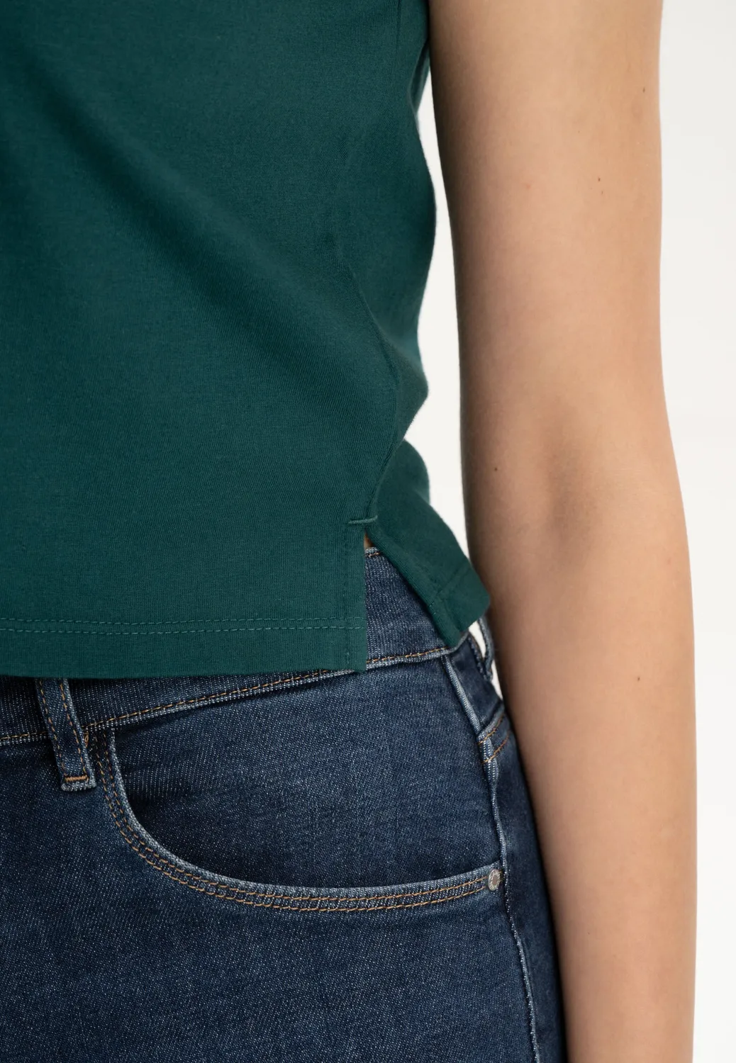 MELA Rushi Cropped Tanktop Bio-Baumwolle blau