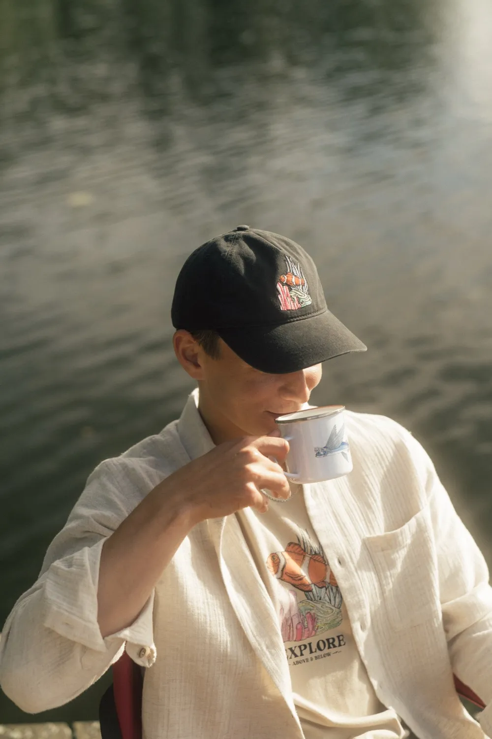 LAKOR Underwater Baseball Cap Schwarz aus Bio-Baumwolle