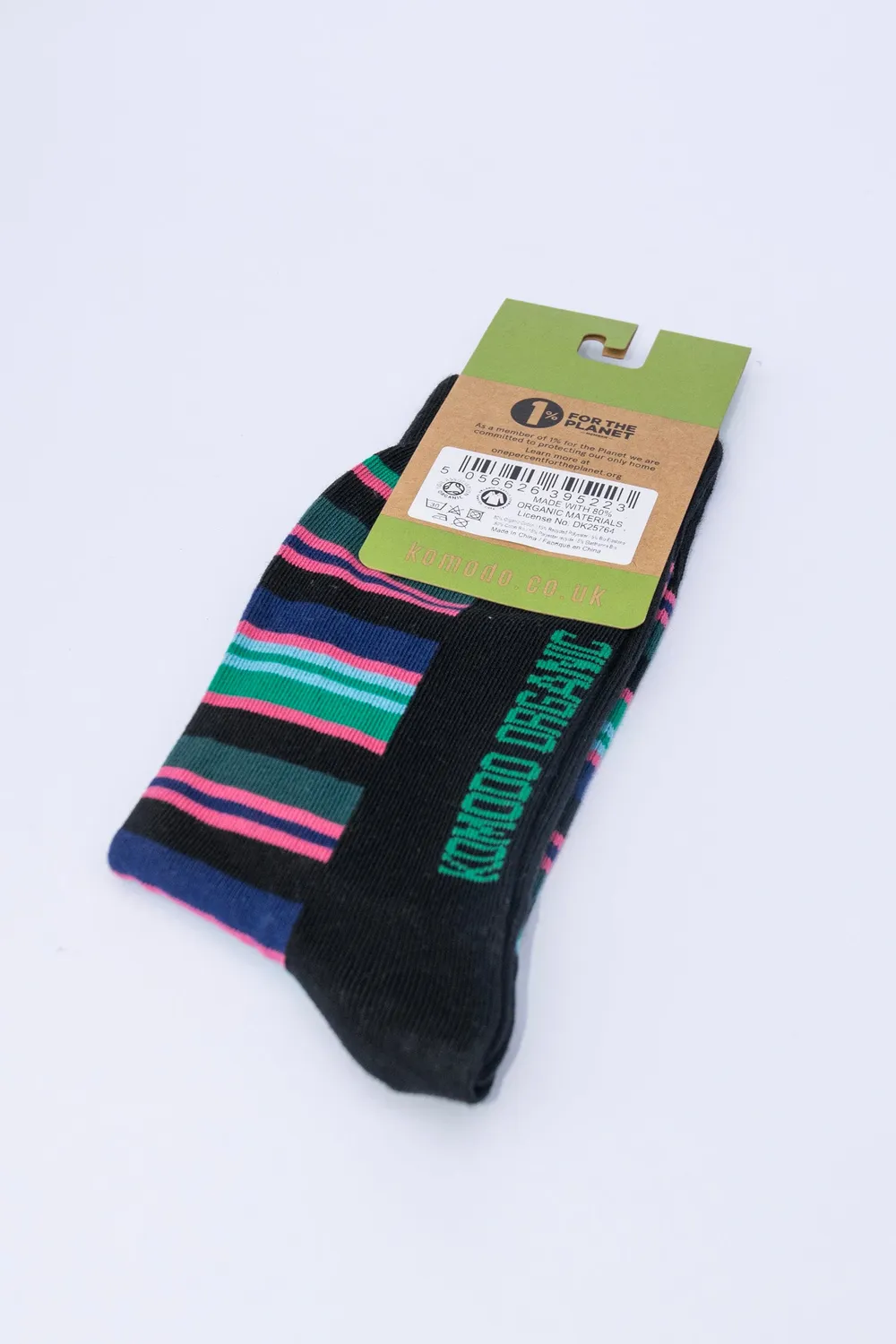 Komodo Stripe Socken Teal Bio-Baumwolle
