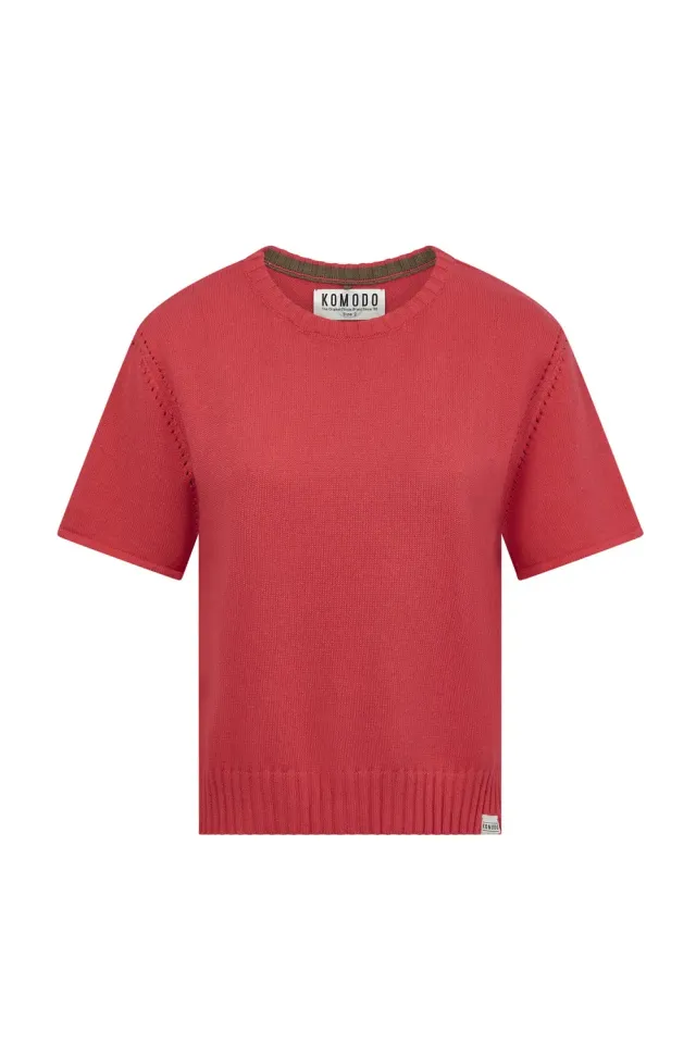 Komodo Stevie Pullover Damen rot aus Leinen