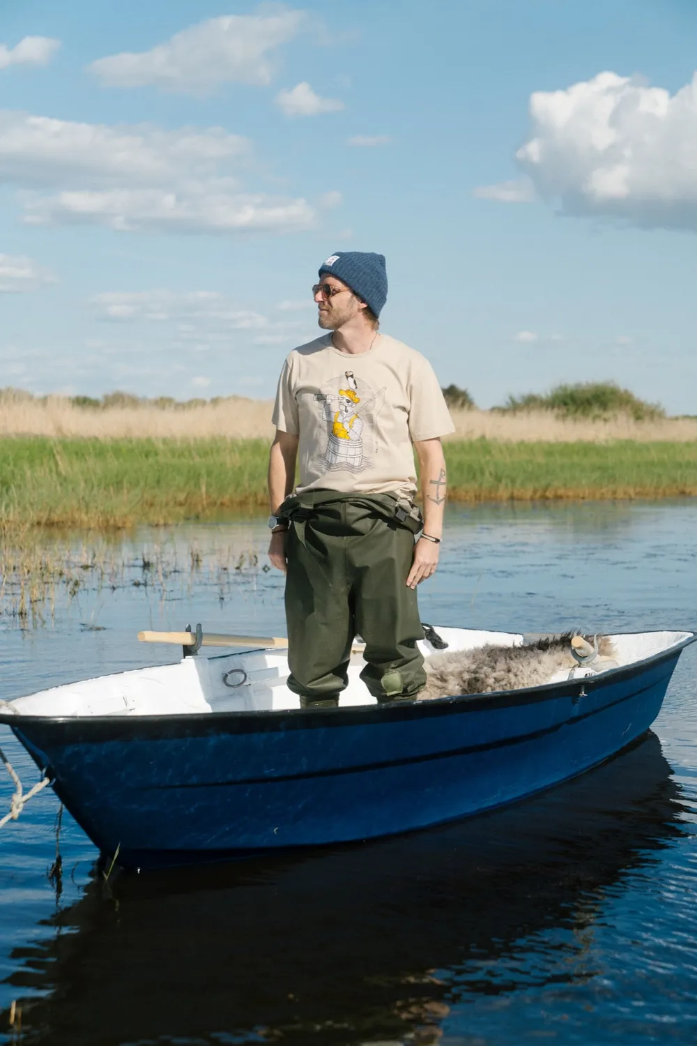 LAKOR Fishing In A Barrel T-Shirt White Pepper Bio