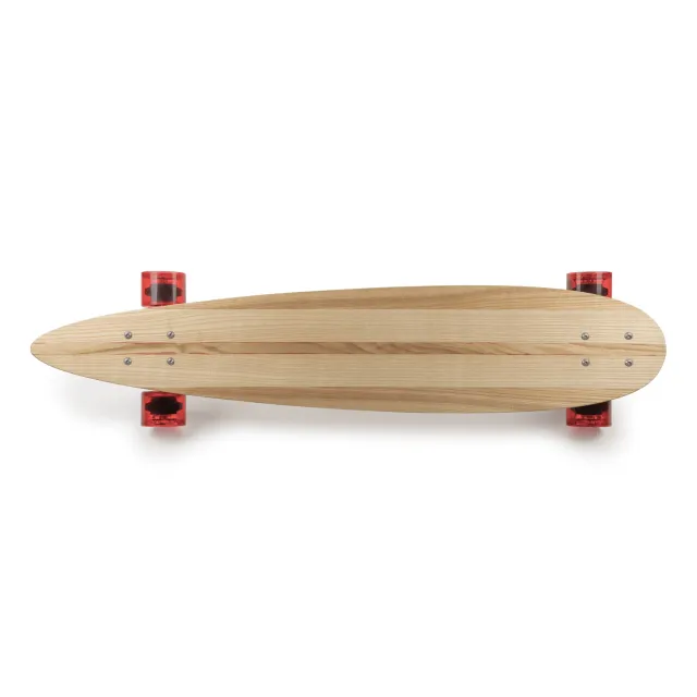 Langbrett LA Longboard 95 cm rot Holzdeck stabil