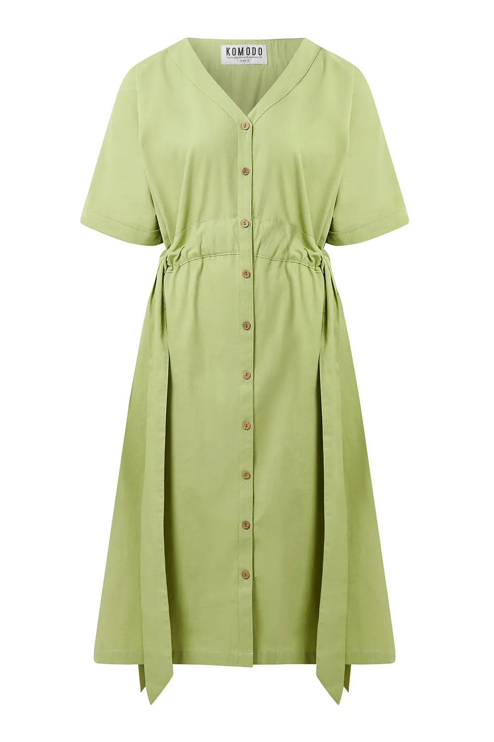 KOMODO DUSK Kleid Sage Bio-Baumwolle Taschen