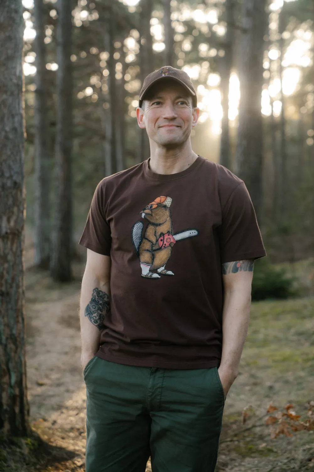 LAKOR Beaver Timber Cord Cap Chocolate Brown