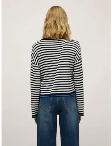 Motivi Strickpullover U-Boot-Ausschnitt gestreift