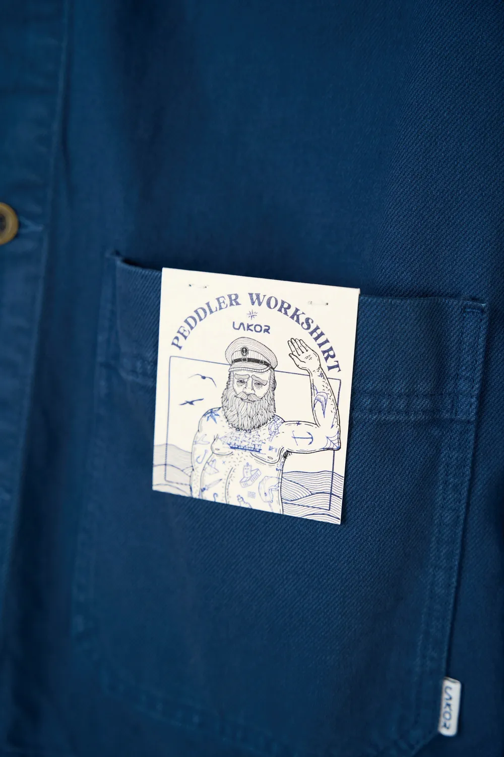 LAKOR Peddler Work Shirt Hemd Insignia Blue Bio-Baumwolle