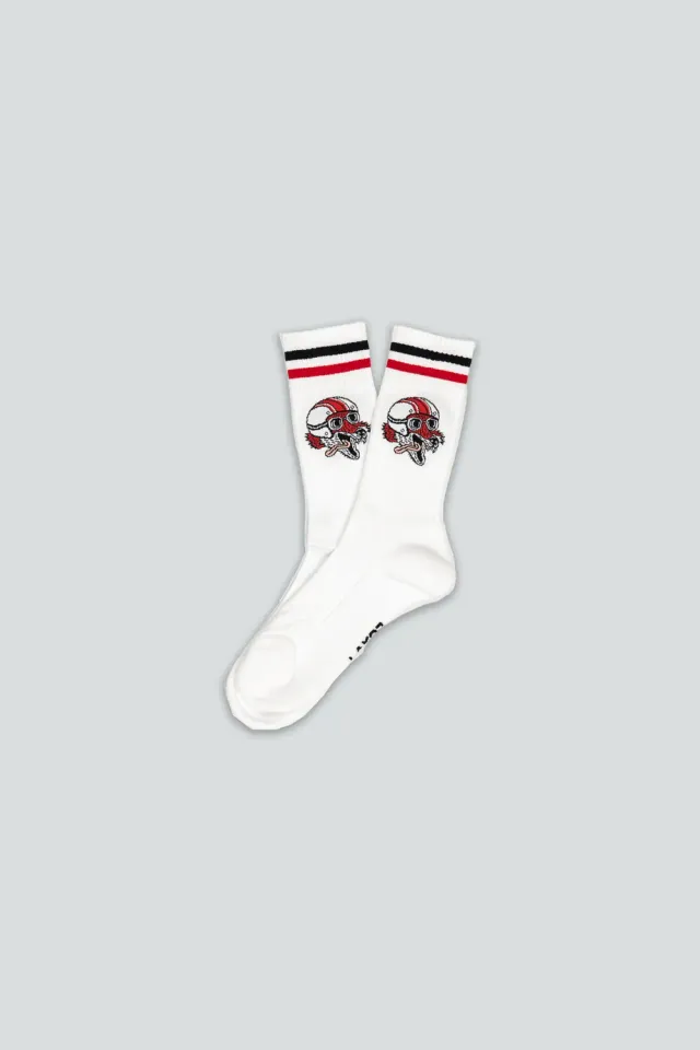 LAKOR Roadkill Tennissocken Weiß Bio-Baumwolle