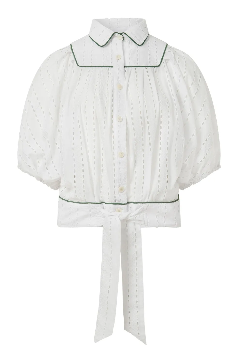 Komodo Magic Bluse Weiß Bio-Baumwolle Broderie