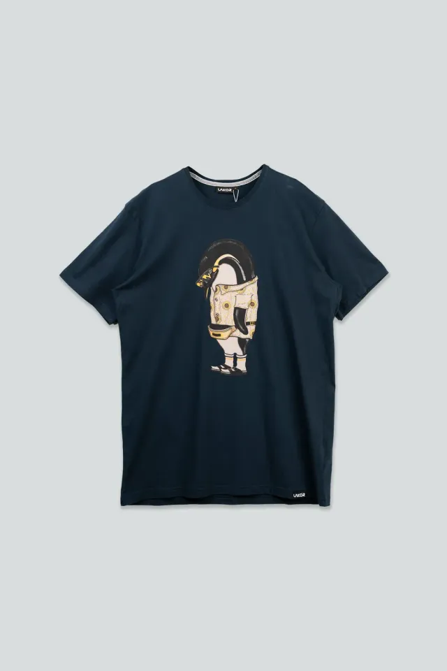 LAKOR Pilgrim Penguin T-Shirt Blueberry Bio-Baumwolle