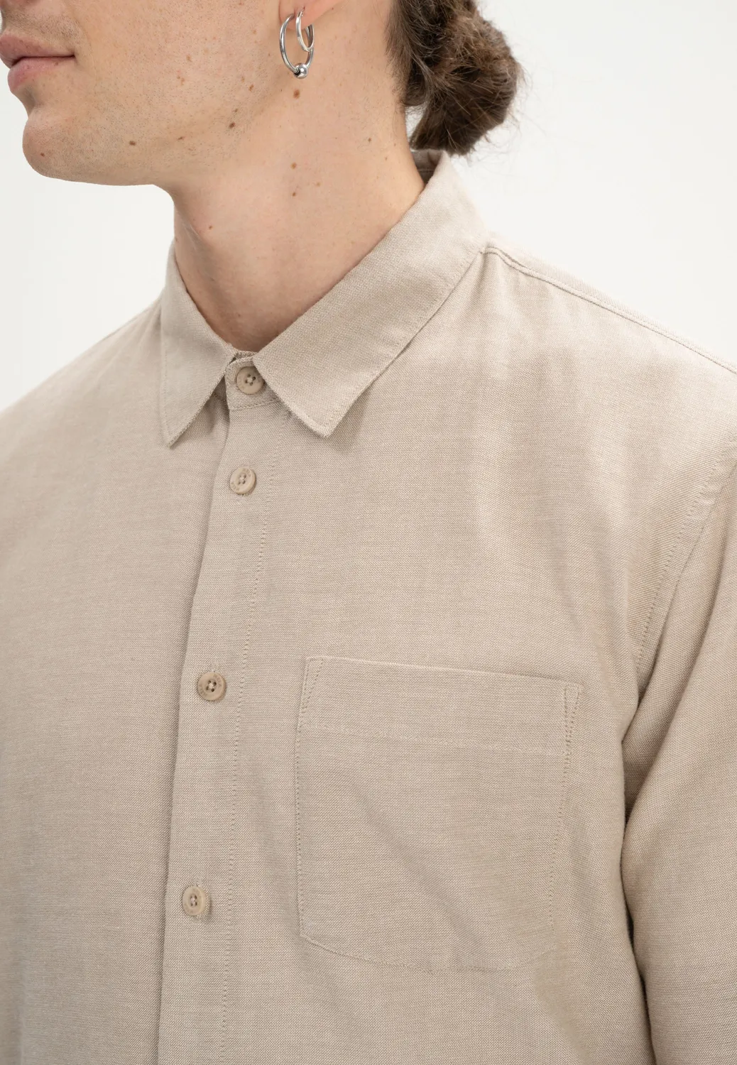 MELA ISHIR Hemd holzkohle schwarz Chambray Bio-Baumwolle